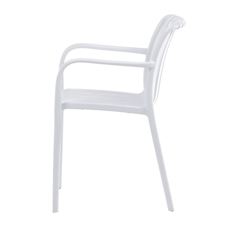 Moderná plastová stolička do jedálne, biela