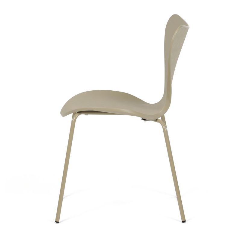 Stolička jedálenská, cappucino plast, kovová podnož