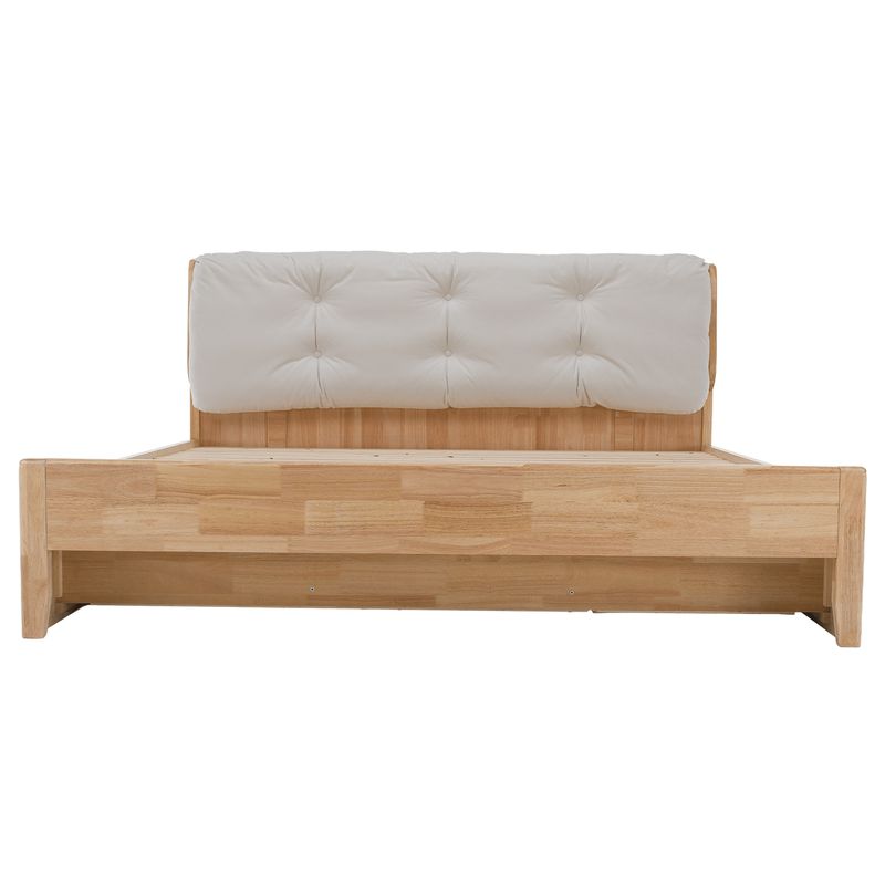 Manželská posteľ, 160x200, masívne drevo, prírodná, úložný priestor