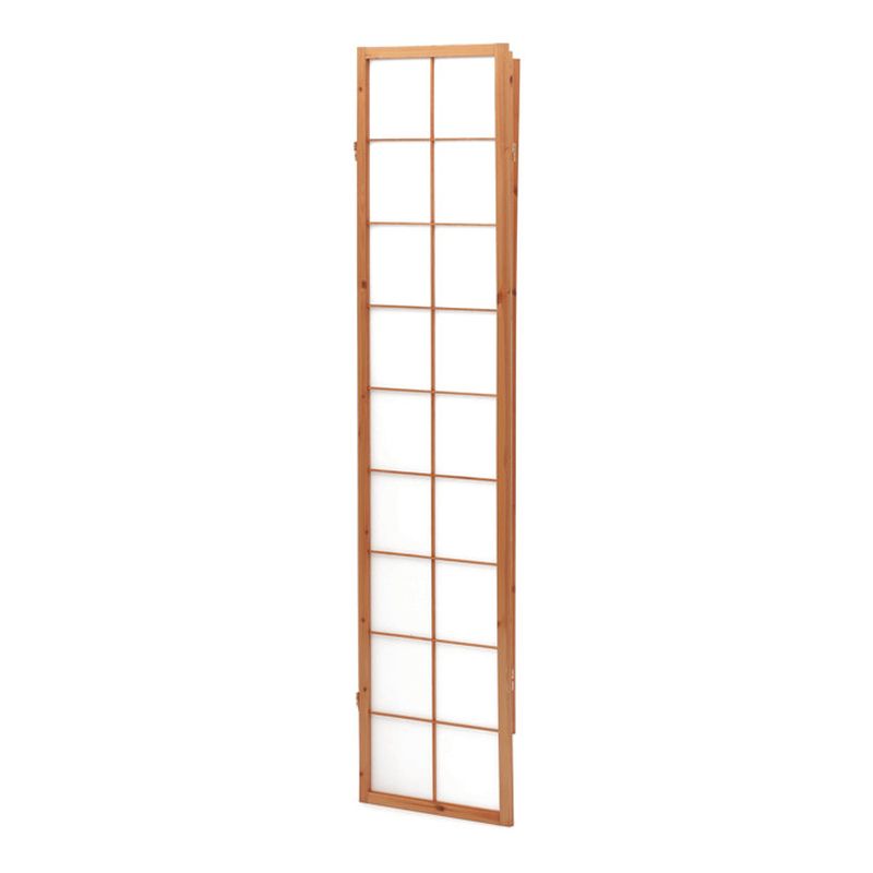 Štýlový 4-dielny paraván s drevenou konštrukciou v prírodnej farbe