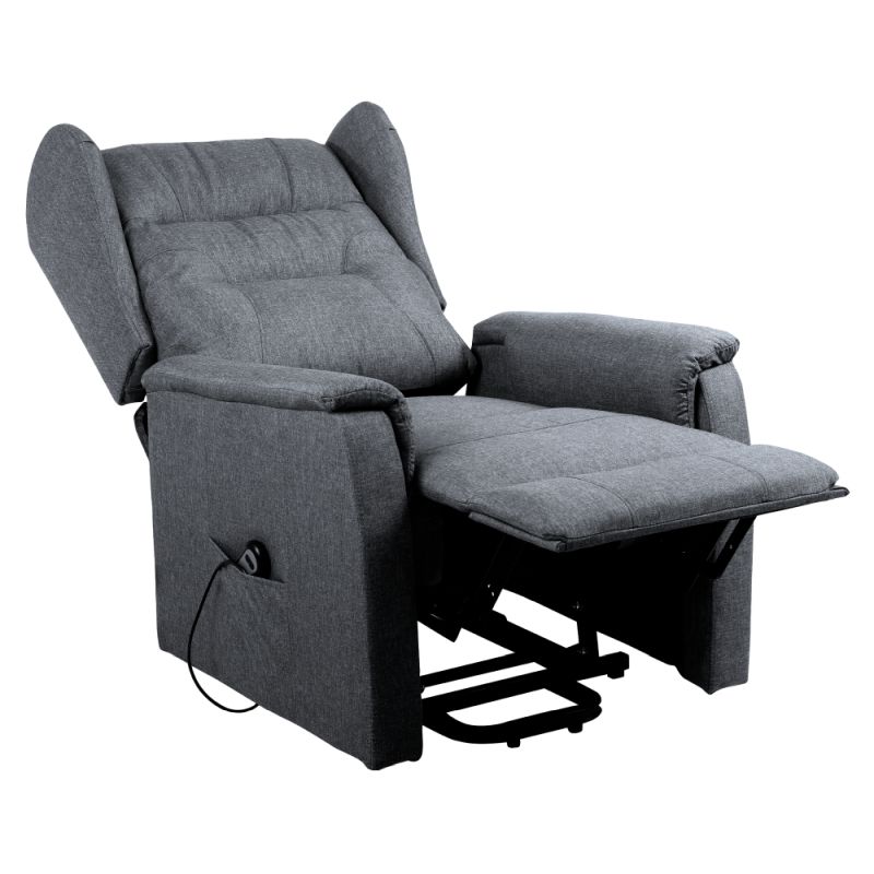 Pohodlné elektrické relaxačné polohovacie kreslo s podnožou svetlosivé