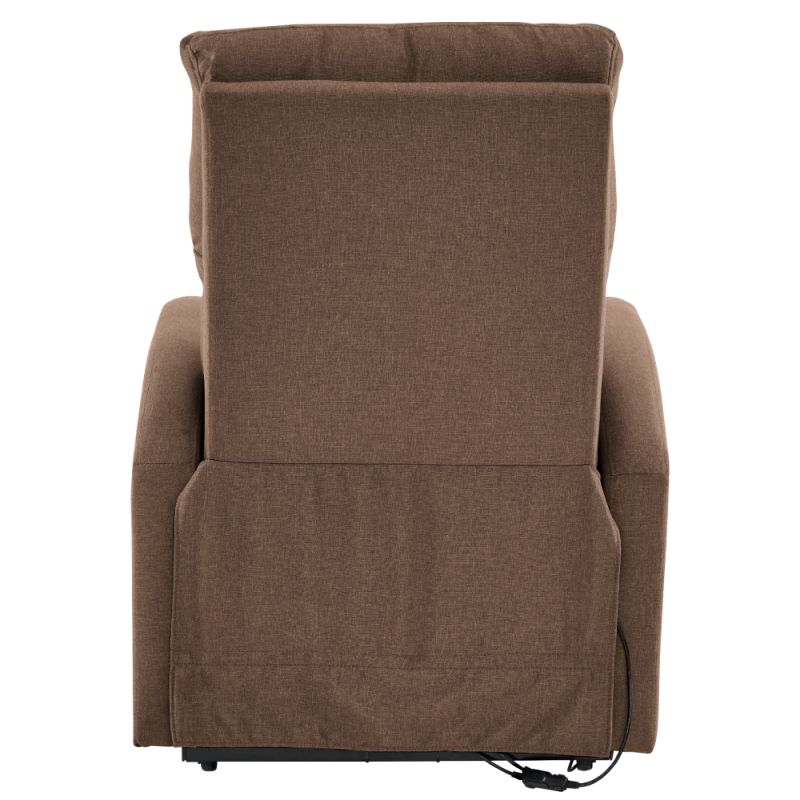 Pohodlné elektrické relaxačné polohovacie kreslo s podnožou svetlohnedé