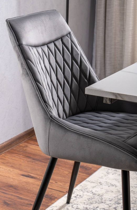 Elegantná zamatová stolička, čierna-sivá bluvel 14