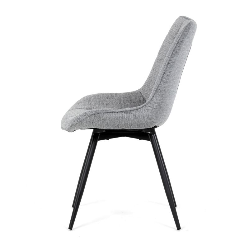 Stolička jedálenská, otočný mechanizmus 90, sivá látka 