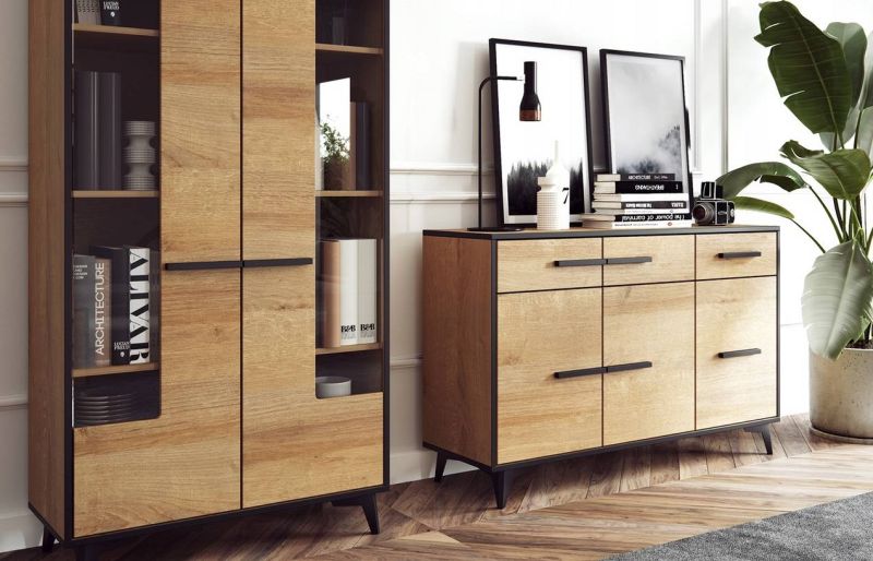 Moderná polička W1 vo farbe dub riviera