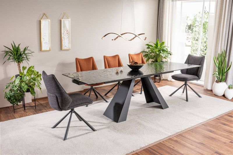 Štýlová jedálenská stolička s funkciou otáčania, čierna-tmavo sivá 16