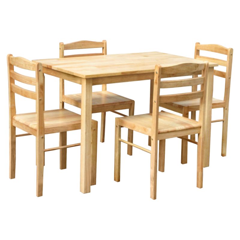 Moderný jedálenský set  1+4, masívne drevo, prírodná