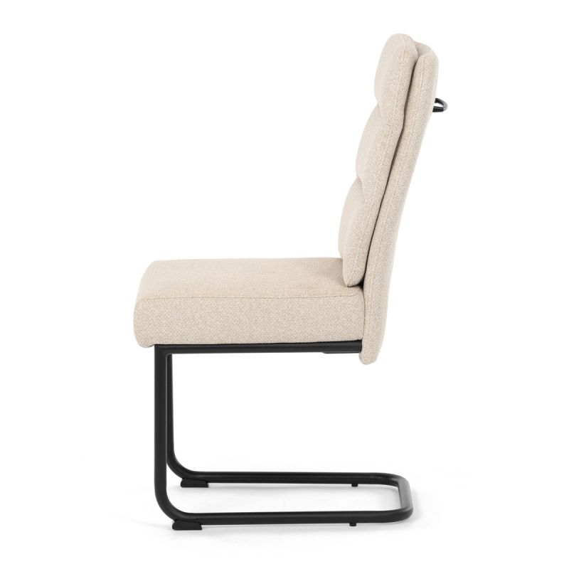 Stolička jedálenská, taštičkové pružiny, krémová látka