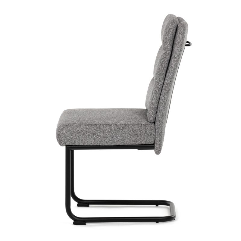 Stolička jedálenská, taštičkové pružiny, svetlo sivá látka