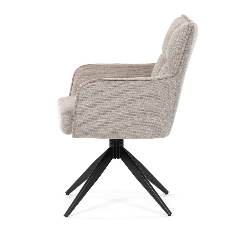 Stolička, taštičkové pružiny v sedadle, 180 ° otočný mechanizmus, lanýžová vodeodolná látka