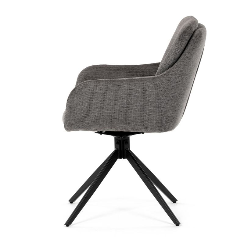 Stolička, 180° otočný mechanizmus, sivá vodeodolná látka