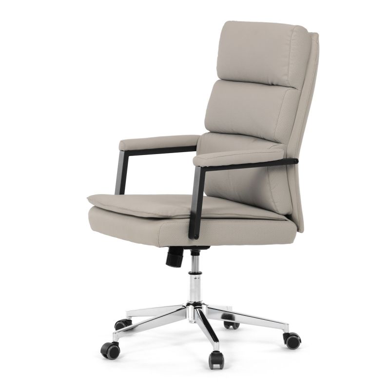 Kancelárska stolička v modernom striebornom prevedení, ekokoža