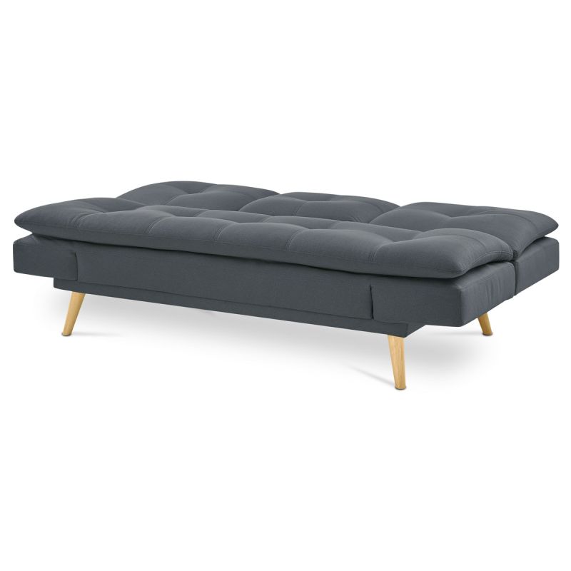 Rozkladacia pohovka 3-miestna, poťah tmavo sivá látka