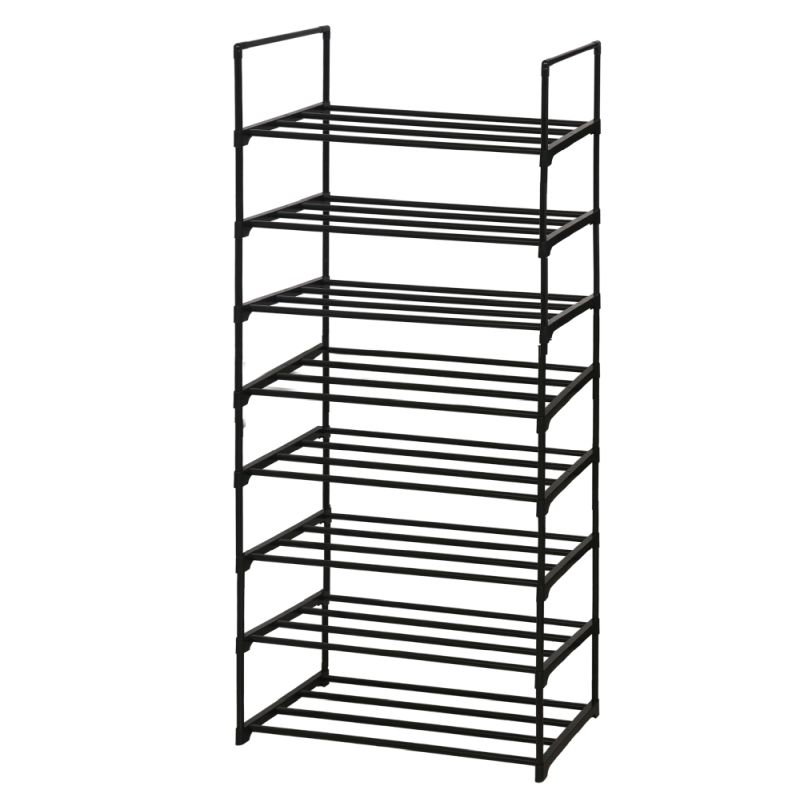 Štýlový botník v kombinácii čierneho kovu s plastovými prvkami