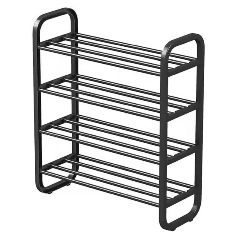 Štýlový botník, 4-policový, čierny