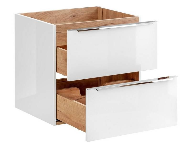 Kúpeľňová skrinka 820 dub craft/biela/biely lesk