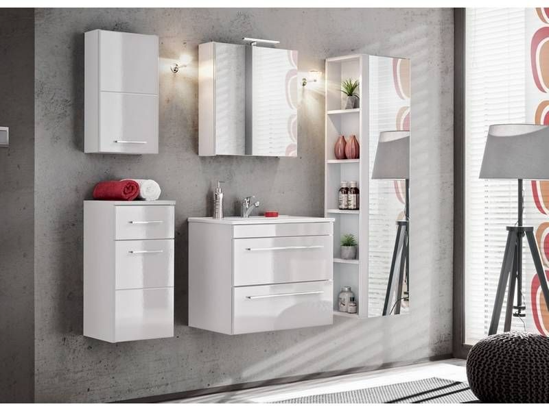 Kúpeľňová skrinka 830 biela/biely lesk