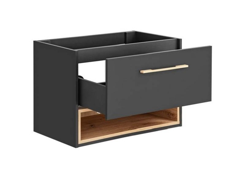 Skrinka do kúpeľne 821 sivá/dub artisan