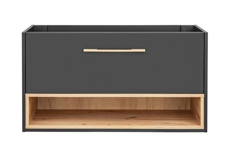 Skrinka do kúpeľne 825 sivá/dub artisan