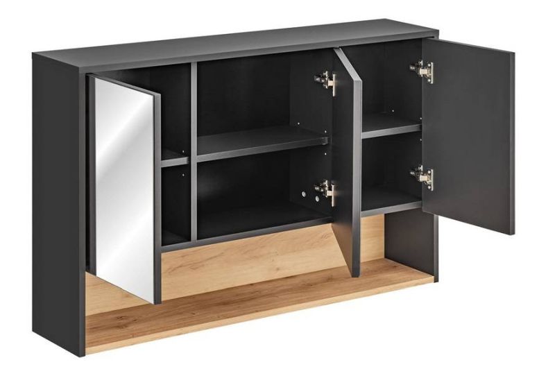 Skrinka do kúpeľne 843 sivá/dub artisan