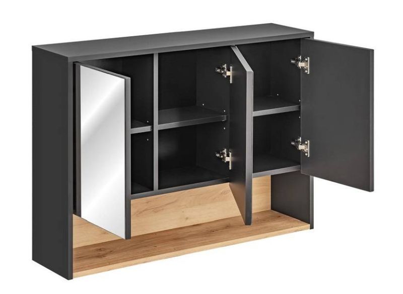 Skrinka do kúpeľne 845 sivá/dub artisan