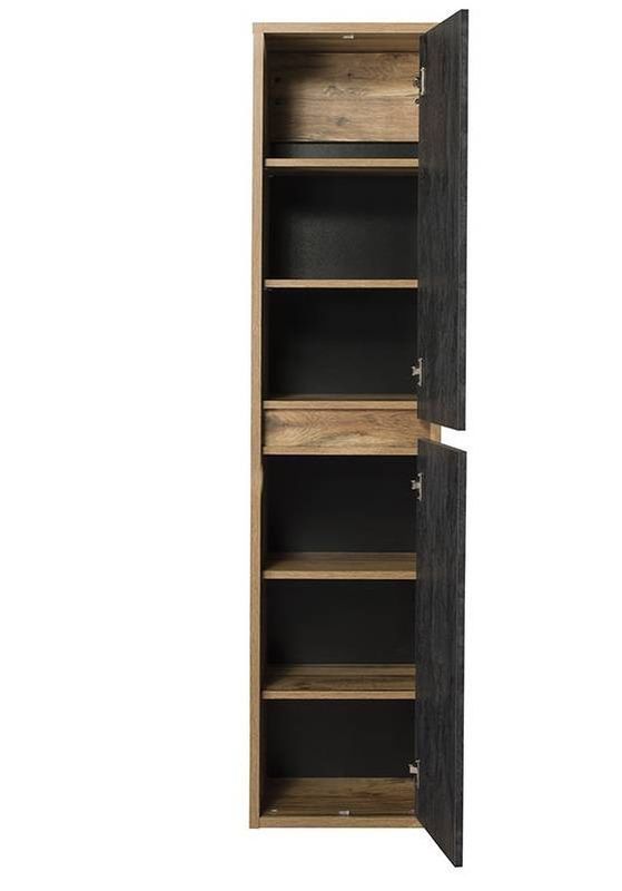 Skrinka do kúpeľne 800 tmavý betón/dub hunton