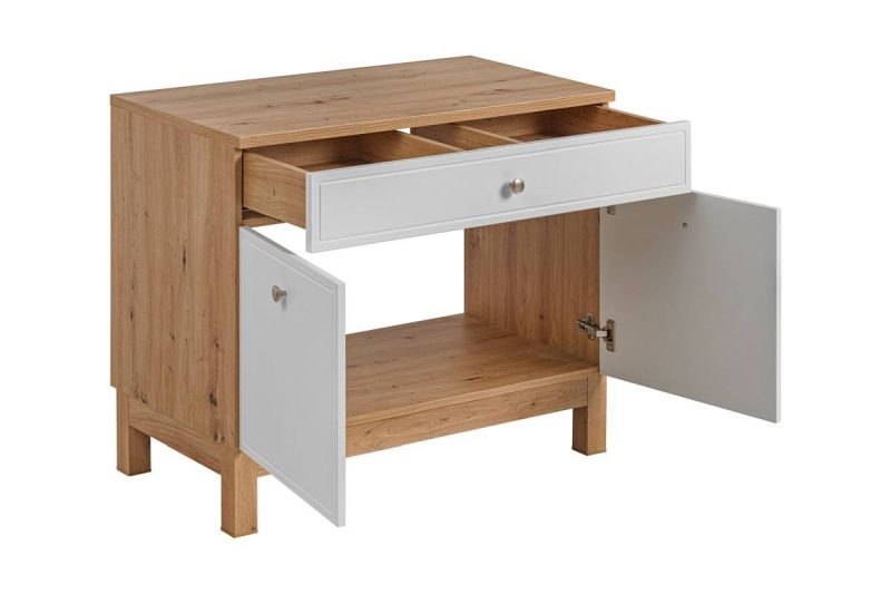 Skrinka do kúpeľne 852 dub artisan/biely mat