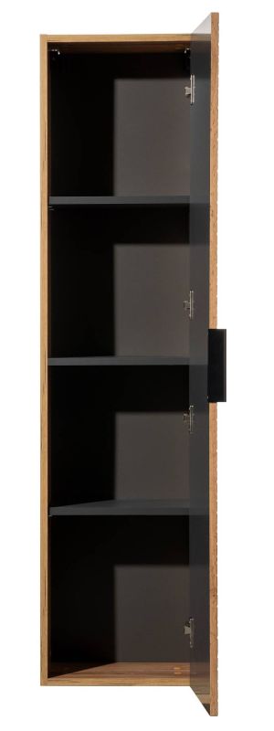 Skrinka do kúpeľne 80-01-D-1D, dub wotan-čierna