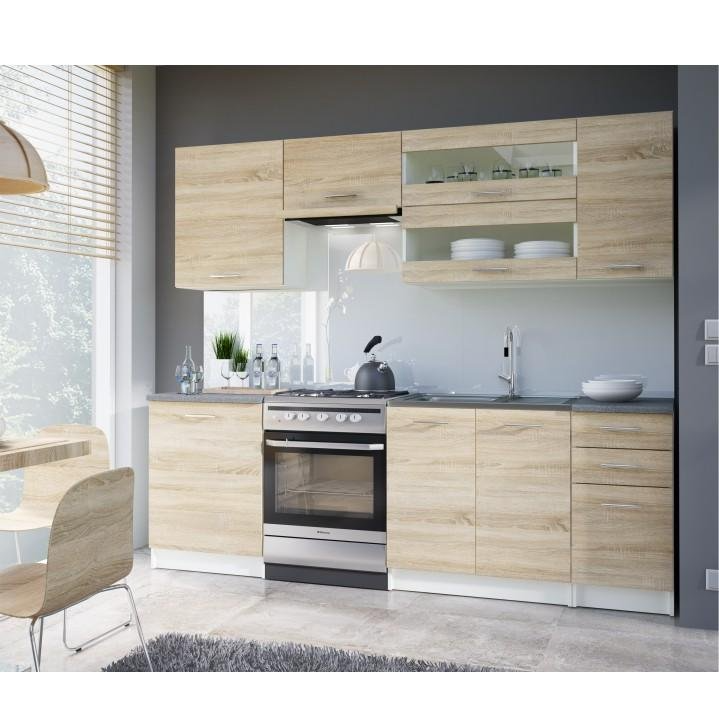 Kuchynská linka dub sonoma-biela 2,4 m