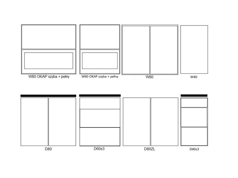 Kuchynská zostava 260 biely lesk-čierny lesk