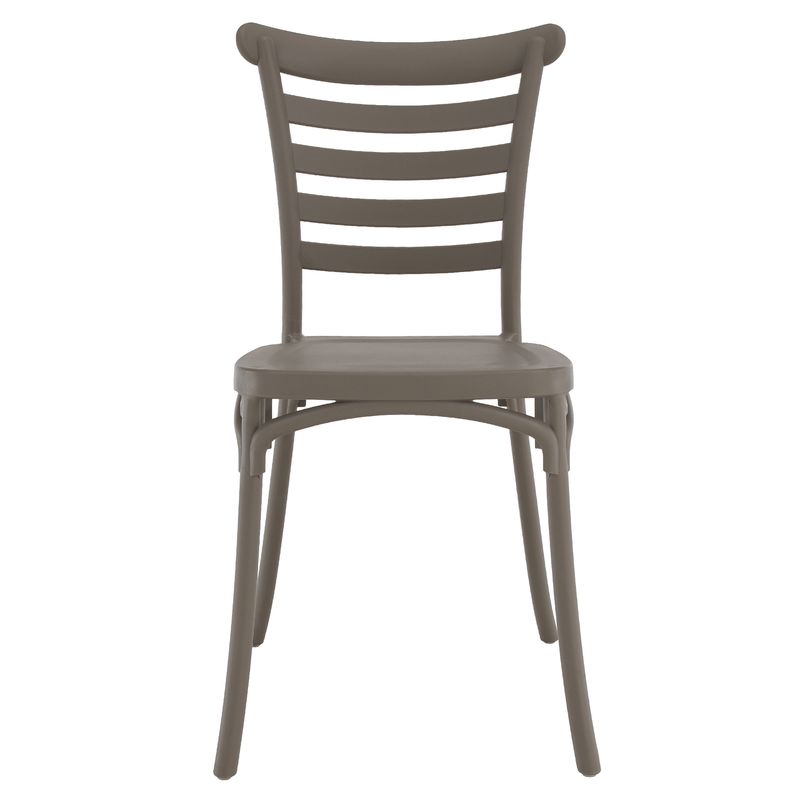 Stohovateľná stolička plastová, sivohnedá taupe