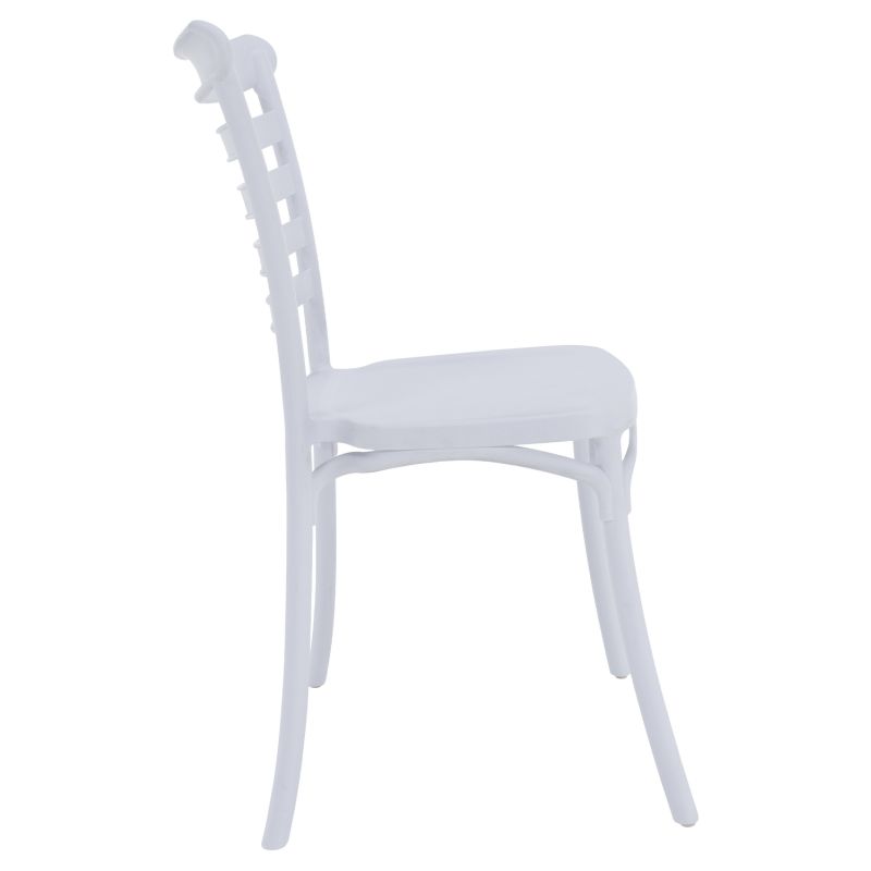 Stohovateľná stolička plastová, biela