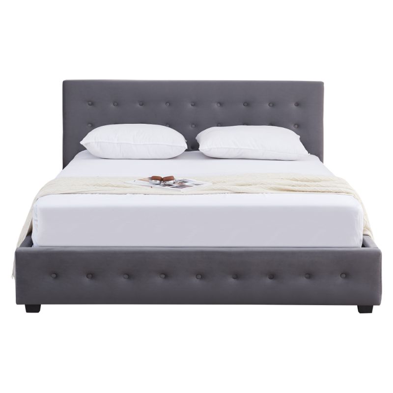 Posteľ s úložným priestorom v sivom odtieni, 160x200