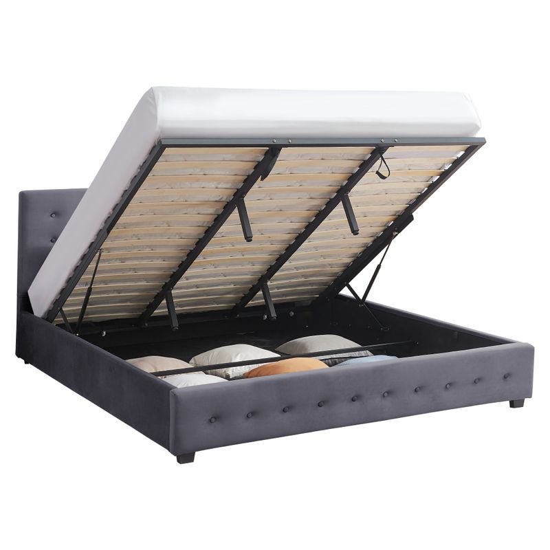 Posteľ s úložným priestorom v sivom odtieni, 180x200