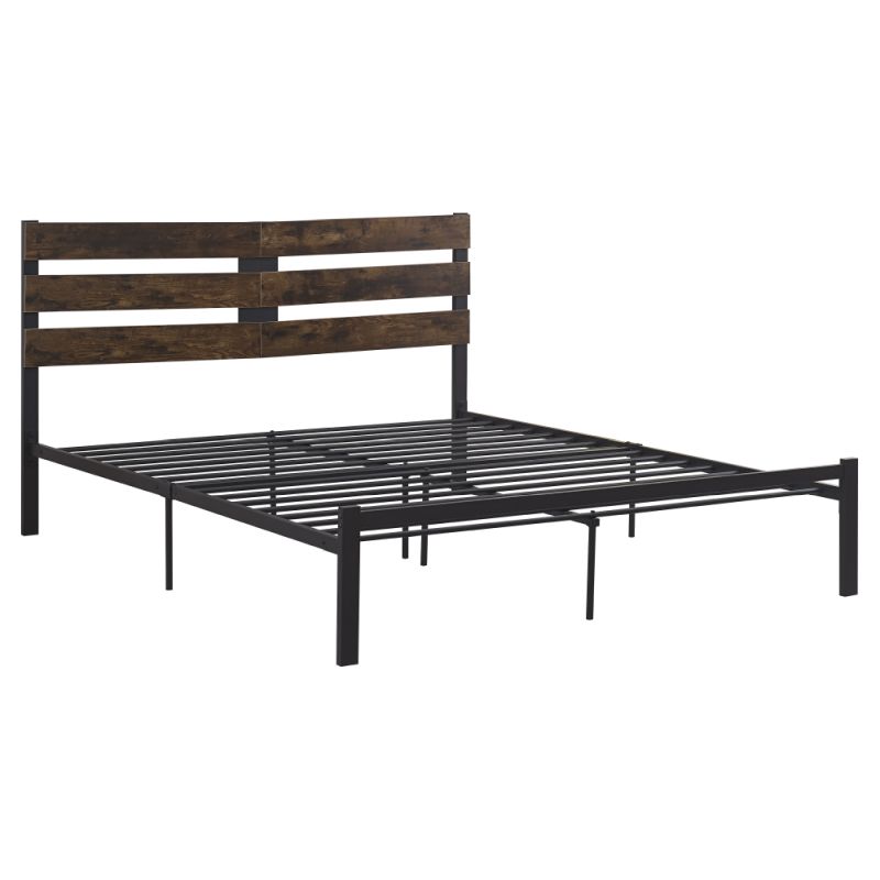 Manželská posteľ s roštom, dub rustikal-kov, 180x200