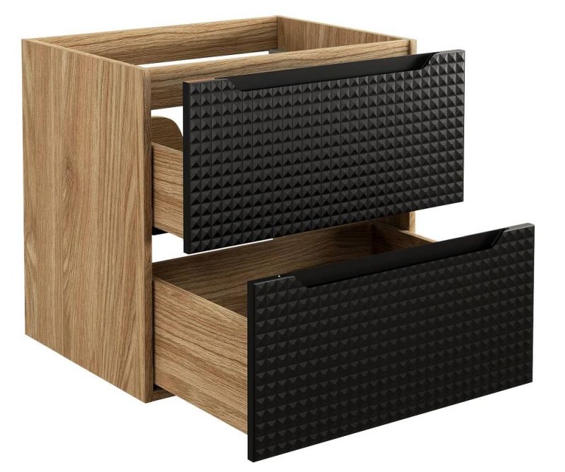 Skrinka do kúpeľne 82-60-2S, dub olejovany-čierna, 2x zásuvka