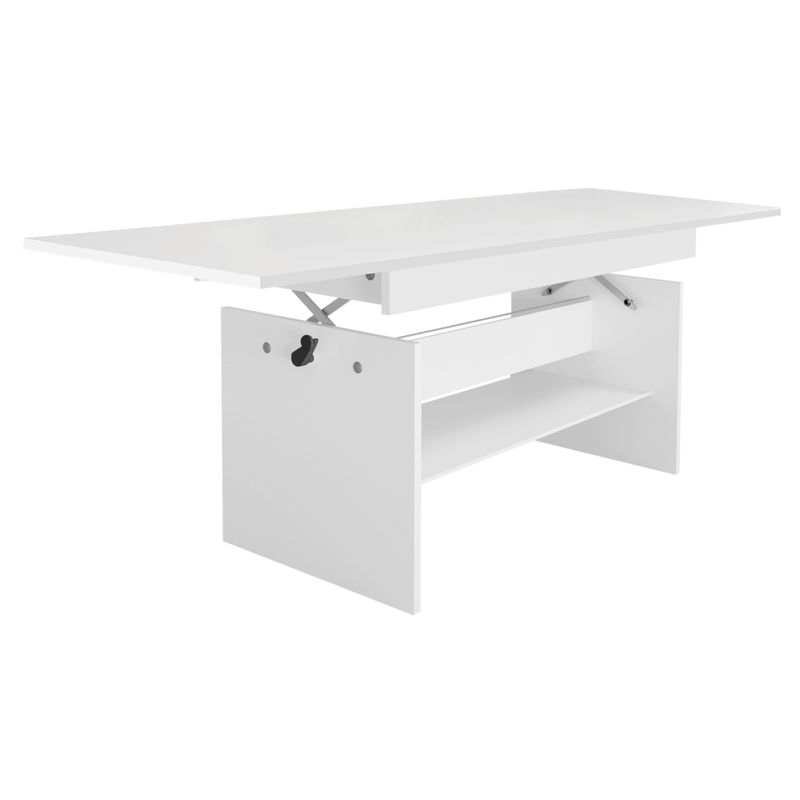 Jedálenský-konferenčný rozkladací stôl, biela, 120-160