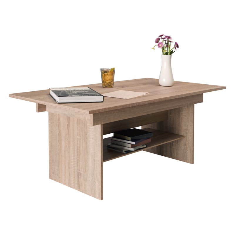 Jedálenský-konferenčný rozkladací stôl, dub sonoma, 120-160