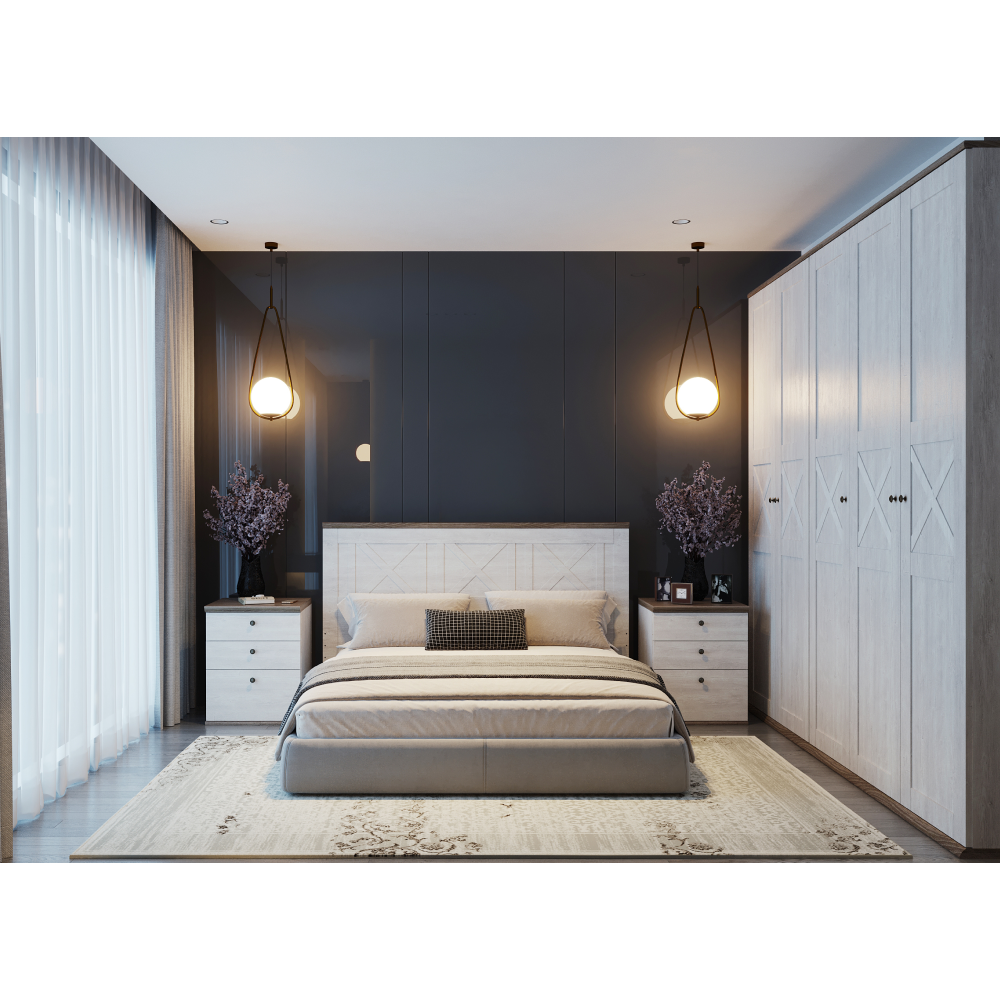 Posteľ s roštom 160x200, borovica canyon-dub sonoma trufel