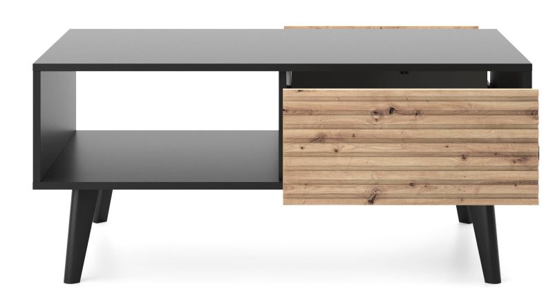 Konferenčný stolík L104, dub artisan-čierny