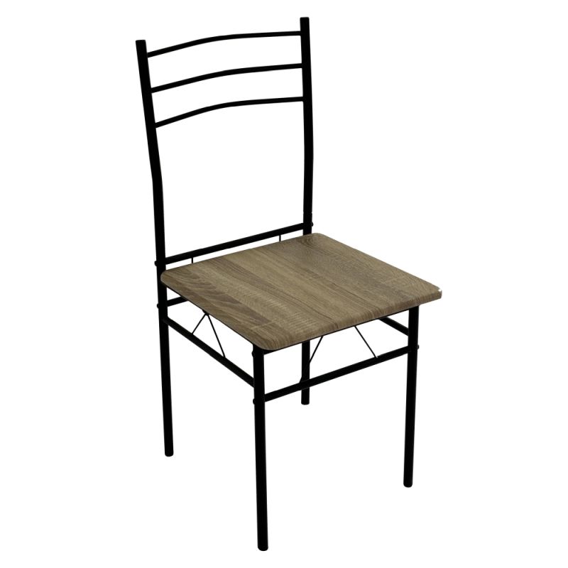 Jedálenský set 1+4, dub sonoma, čierna konštrukcia