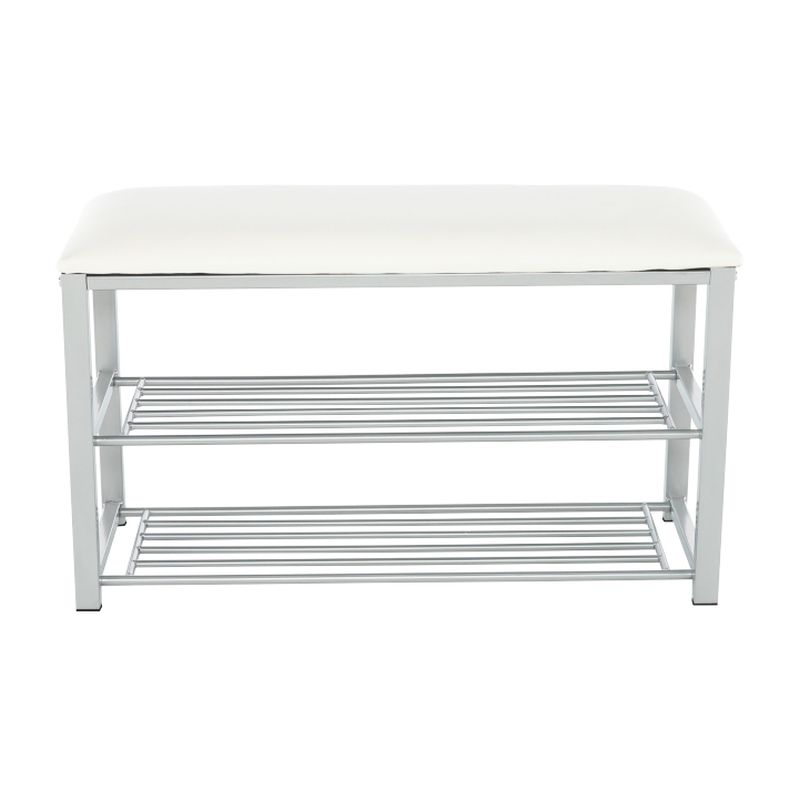 Lavica s botníkom, béžová-sivá