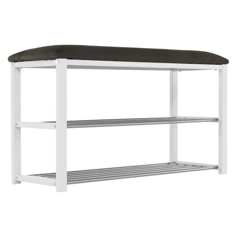 Lavica s botníkom, sivá-biela