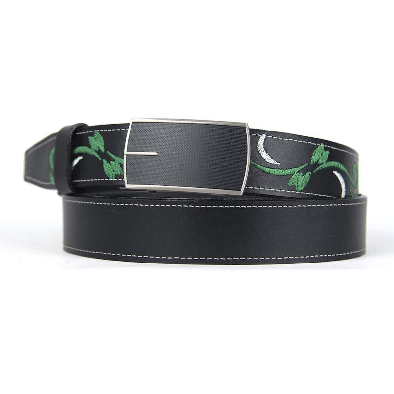 Kožený opasok s výšivkou, pracka s brzdou, 139cm, Limitovaná edícia 05