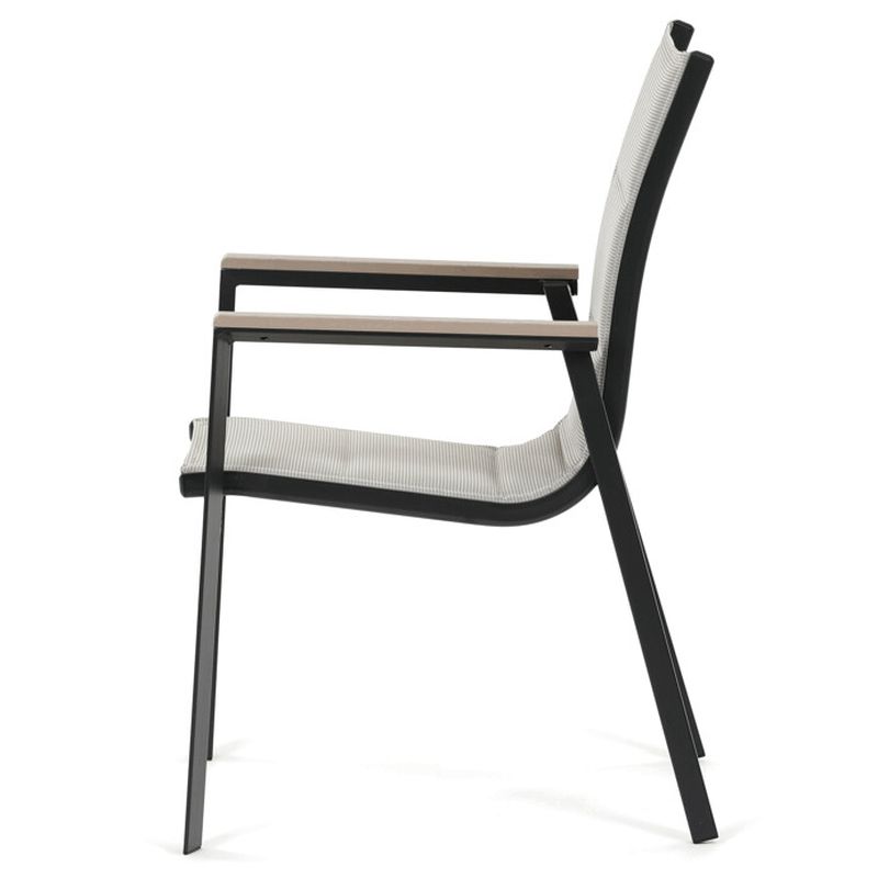 Moderná záhradná stolička v béžovej látke