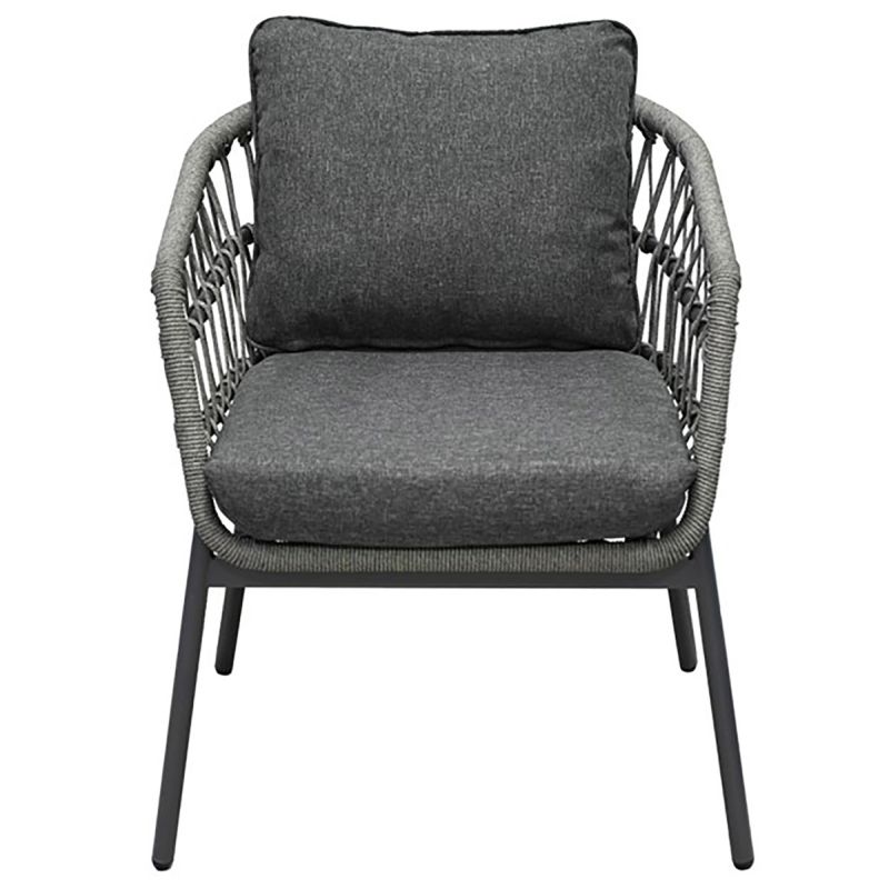 Elegantná záhradná sedacia súprava v sivom odtieni