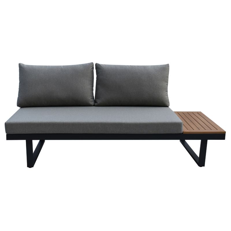 Záhradná zostava pre 4 osoby, sivá látka