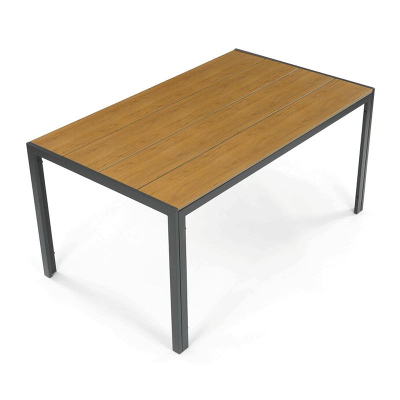 Obdĺžnikový záhradný stôl, polywood vo farbe dub