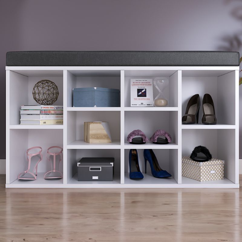 Botník s lavicou a poduškou, biely