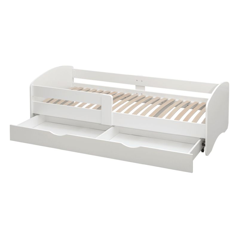 Detská posteľ s roštom a úložným priestorom 90x200, biela